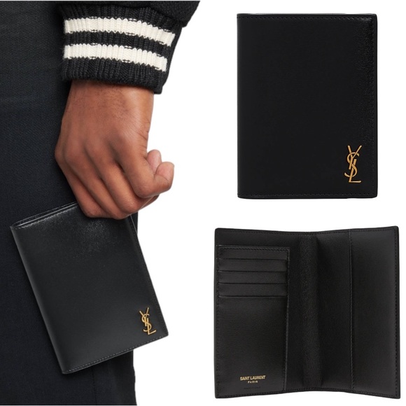 New! Authentic YSL SAINT LAURENT CASSANDRE CREDIT CARD WALLET IN SHINY LEATHER - Picture 13 of 17